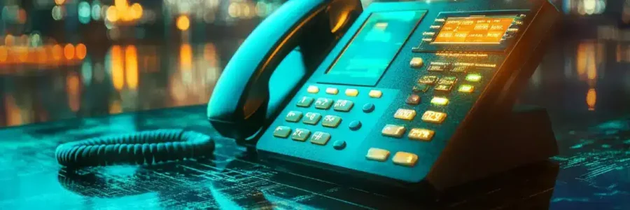 modern office phone with a digital display - unified communications